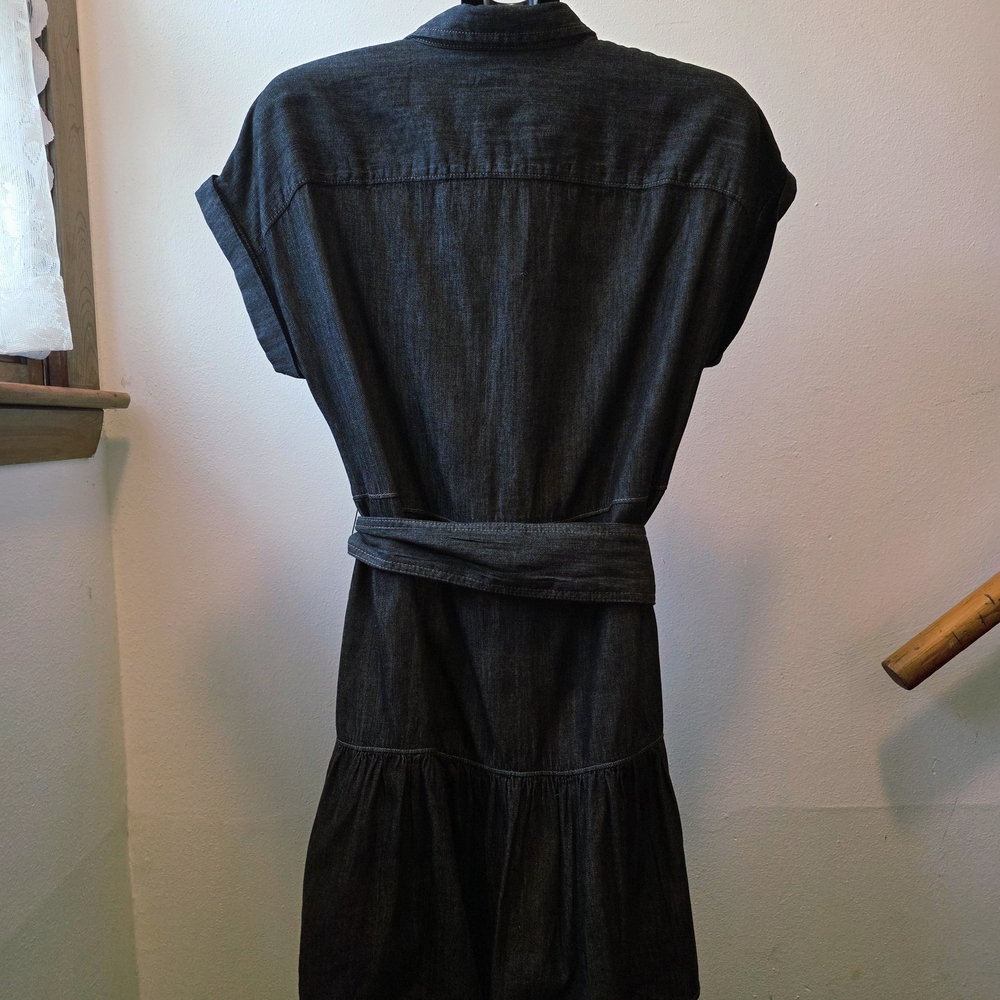 Lauren Ralph Lauren Petite Denim Short Sleeve Shirtdress In Nightfall Wash 8P - Picture 9 of 10